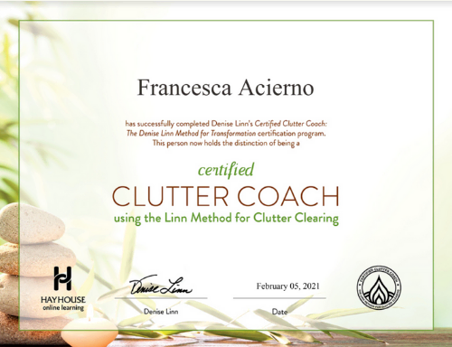 certificate linn method clutter coach francesca acierno feeljoyeveryday